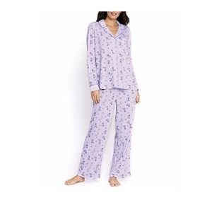 New! Karen Neuburger Long Sleeve Pajama Set Purple Cats